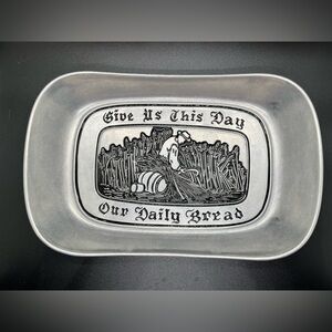 Wilton Armetale Pewter Tray Give Us This Day Our Daily Bread Fall Harvest